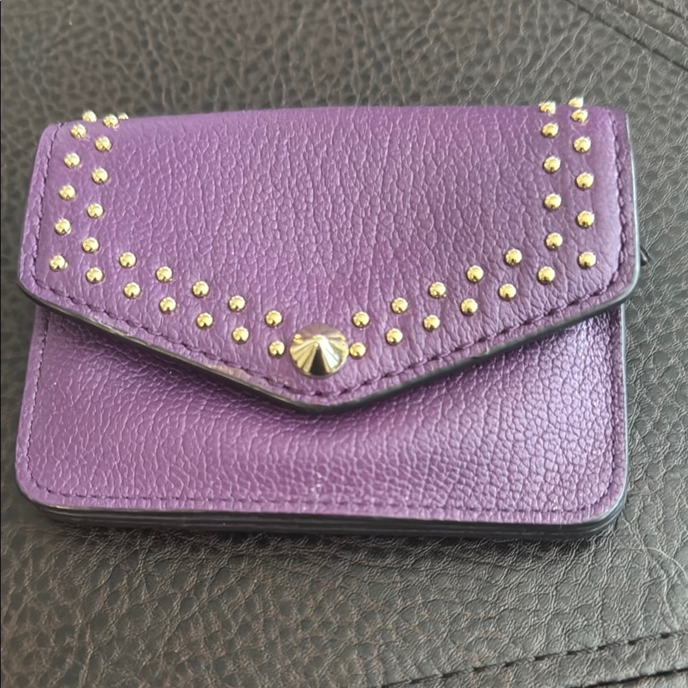 Rebecca Minkoff Violet Card Holder with Gold Accents